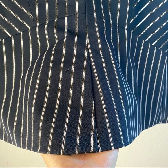 New York & Company | Navy Striped Blazer Jacket, Size 0P - Picture 7 of 9